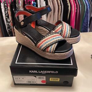 NIB!! Karl Lagerfeld Celeste Platform Wedge Sandal (Size 8)